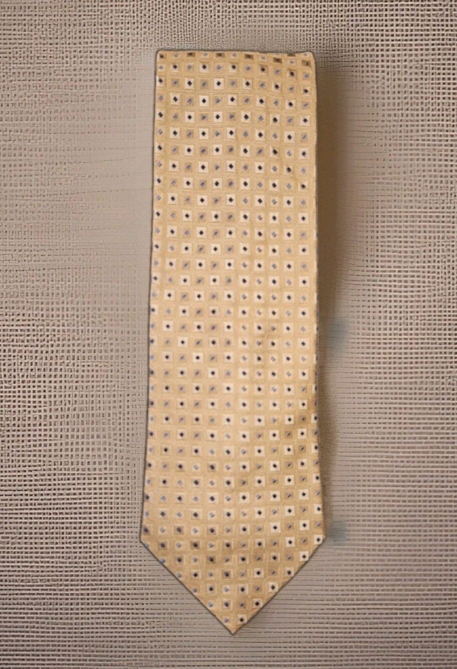 Tommy Hilfiger Men's 58" Gold Blue Geometric Necktie Classic Tie